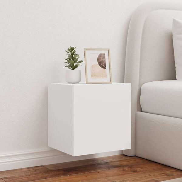 vidaXL 2 db feh&eacute;r falra szerelhető TV-szekr&eacute;ny LED-ekkel 40,5x35x40 cm