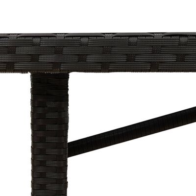 vidaXL fekete polyrattan akácfa lapos kerti asztal 190 x 80 x 74 cm