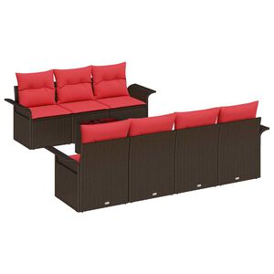 vidaXL Kerti Kanap&eacute; Szett 8 db Barna polirattan
