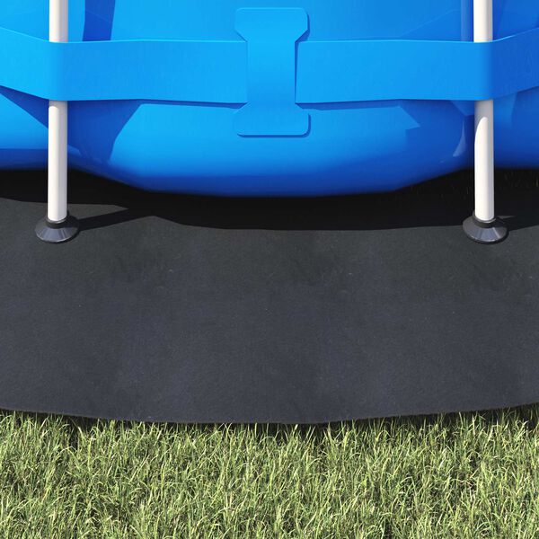 vidaXL Medence alatlappal Fekete &Oslash; 366 cm Nemes sz&ouml;vet