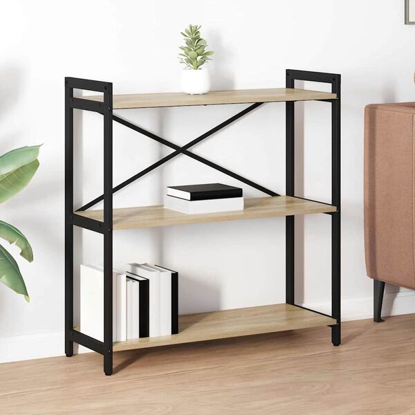 vidaXL K&ouml;nyvespolc Sonoma t&ouml;lgy 80 x 30 x 85 cm Faanyag