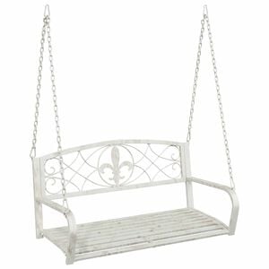 vidaXL Hinta Pad Ac&eacute;l 110,5 x 59 x 55 cm Antik feh&eacute;r