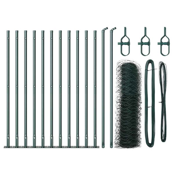 vidaXL Ker&iacute;t&eacute;soszlop Z&ouml;ld 25 x 0,6 m (36 mm h&aacute;l&oacute;) Ac&eacute;l &eacute;s PVC