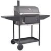 vidaXL BBQ fekete fasz&eacute;n grills&uuml;tő polccal