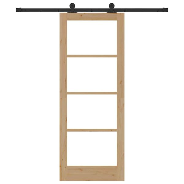 vidaXL Csúszó ajtó ORKDAL Természetes és fekete 78 x 202 cm