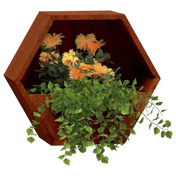 vidaXL 2 db rozsda sz&iacute;nű corten ac&eacute;l fali n&ouml;v&eacute;nytart&oacute; 30 x 10 x 25 cm