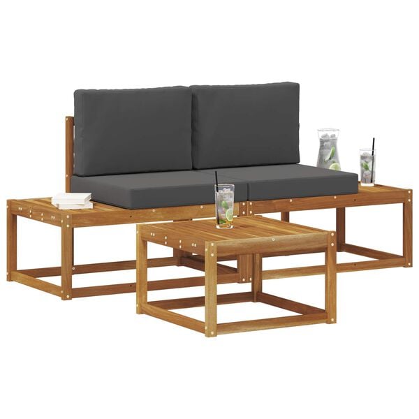 vidaXL K&uuml;lt&eacute;ri kanap&eacute; szett p&aacute;rn&aacute;val 3 pcs Term&eacute;szetes