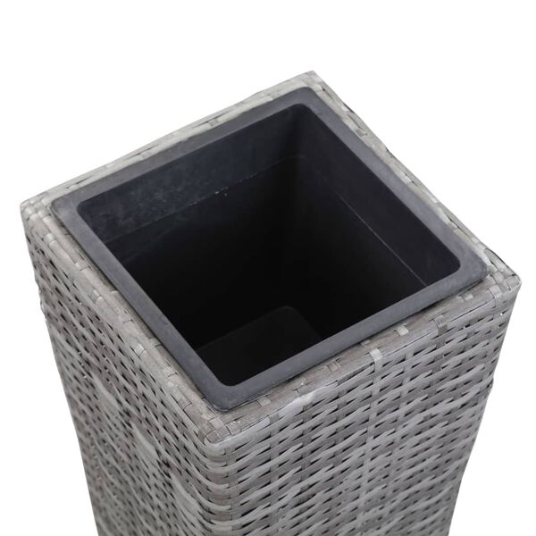 vidaXL szürke polyrattan kerti magaságyás 30 x 30 x 80 cm