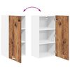 vidaXL F&uuml;ggő szekr&eacute;ny ajt&oacute;val R&eacute;gi fa &eacute;s feh&eacute;r 40 x 31 x 80 cm Faanyag