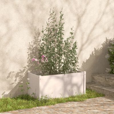 vidaXL 2 db fehér tömör fenyőfa kerti virágtartó 100 x 50 x 50 cm