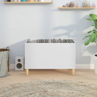 vidaXL fehér szerelt fa hanglemezszekrény 74,5x38x48 cm