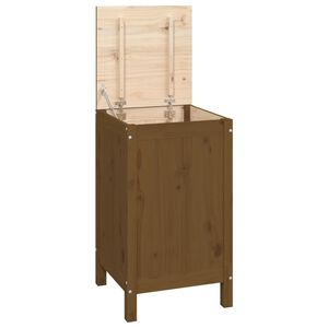 vidaXL m&eacute;zbarna t&ouml;m&ouml;r fenyőfa szennyestart&oacute; l&aacute;da 44 x 44 x 76 cm