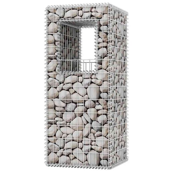 2 db vidaXL ac&eacute;l gabion kos&aacute;r oszlop / &aacute;gy&aacute;s 50 x 50 x 120 cm