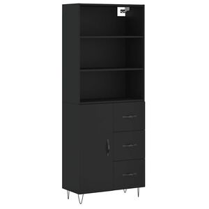 vidaXL fekete szerelt fa magasszekr&eacute;ny 69,5 x 34 x 180 cm