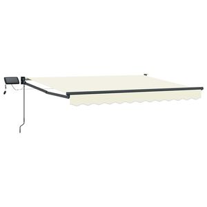 vidaXL LED-es, k&eacute;zi kih&uacute;zhat&oacute; napernyő Kr&eacute;m &eacute;s Antracit 2,5 x 2 m