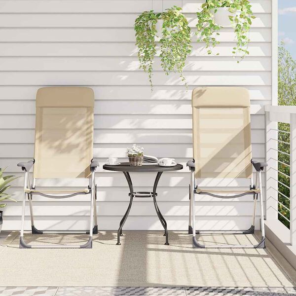 vidaXL 2 db kr&eacute;msz&iacute;nű alum&iacute;nium &ouml;sszecsukhat&oacute; kempingsz&eacute;k