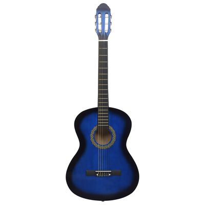 vidaXL kék klasszikus hársfa gitár kezdőknek 4/4 39"