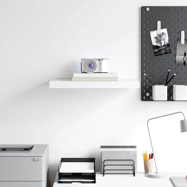 vidaXL feh&eacute;r MDF lebegő fali polc 50 x 23 x 3,8 cm