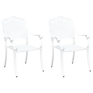 vidaXL Kerti Sz&eacute;k 2 pcs Feh&eacute;r 55 x 55 x 92,5cm Alum&iacute;nium