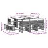 vidaXL 11r&eacute;szes vegyes b&eacute;zs polyrattan kerti &eacute;tkezőgarnit&uacute;ra p&aacute;rn&aacute;kkal