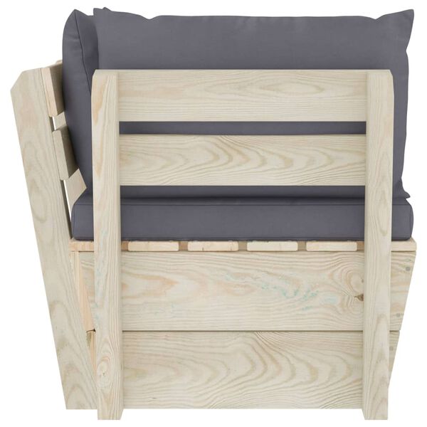 vidaXL impregnált lucfenyő kerti raklap sarokkanapé párnákkal