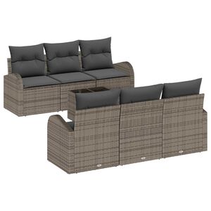 vidaXL Kerti Kanap&eacute; Szett Sz&uuml;rke 55 x 55 x 37 cm polirattan