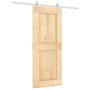 vidaXL Cs&uacute;sz&oacute; ajt&oacute; Term&eacute;szetes &eacute;s Feh&eacute;r 85 x 210 cm Szil&aacute;rd Fenyőfa