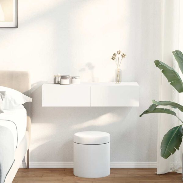 vidaXL Falipolc fi&oacute;kokkal feh&eacute;r 80x33x17 cm műszaki fa