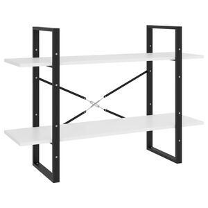 vidaXL k&eacute;tszintes feh&eacute;r szerelt fa k&ouml;nyvszekr&eacute;ny 100 x 30 x 70 cm
