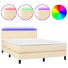 vidaXL kr&eacute;msz&iacute;nű sz&ouml;vet rug&oacute;s &eacute;s LED-es &aacute;gy matraccal 140x190cm