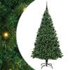 vidaXL Mű kar&aacute;csonyfa 300 LED-del Z&ouml;ld 210 cm PVC &eacute;s Ac&eacute;l &eacute;s Műanyag