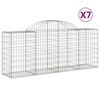 vidaXL 7 db &iacute;ves horganyzott vas gabion kos&aacute;r 200x50x80/100 cm