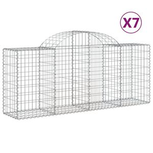vidaXL 7 db &iacute;ves horganyzott vas gabion kos&aacute;r 200x50x80/100 cm