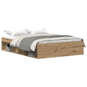 vidaXL k&eacute;zműves t&ouml;lgy szerelt fa &aacute;gykeret matrac n&eacute;lk&uuml;l 135x190 cm
