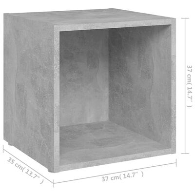 vidaXL 2 db betonszürke forgácslap TV-szekrény 37 x 35 x 37 cm
