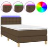 vidaXL barna sz&ouml;vet rug&oacute;s &eacute;s LED-es &aacute;gy matraccal 90x200 cm