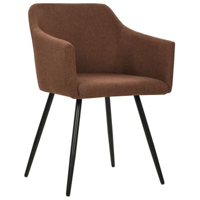323096 vidaXL Dining Chairs 2 pcs Brown Fabric