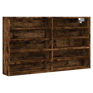 vidaXL f&uuml;st&ouml;s t&ouml;lgy sz&iacute;nű szerelt fa vitrinszekr&eacute;ny 100 x 15 x 58 cm