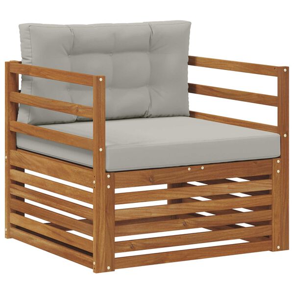 vidaXL K&uuml;lt&eacute;ri kanap&eacute; szett T&ouml;m&ouml;r ak&aacute;cfa &eacute;s poli&eacute;szter Term&eacute;szetes