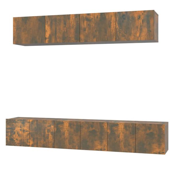 vidaXL 5 r&eacute;szes f&uuml;st&ouml;s t&ouml;lgy sz&iacute;nű szerelt fa TV-szekr&eacute;nyszett