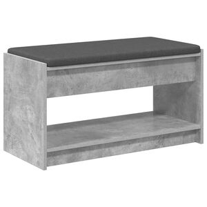 vidaXL Előt&eacute;r pad Beton Sz&uuml;rke 83 x 38 x 45 cm Műanyag Fa &eacute;s Sz&ouml;vet