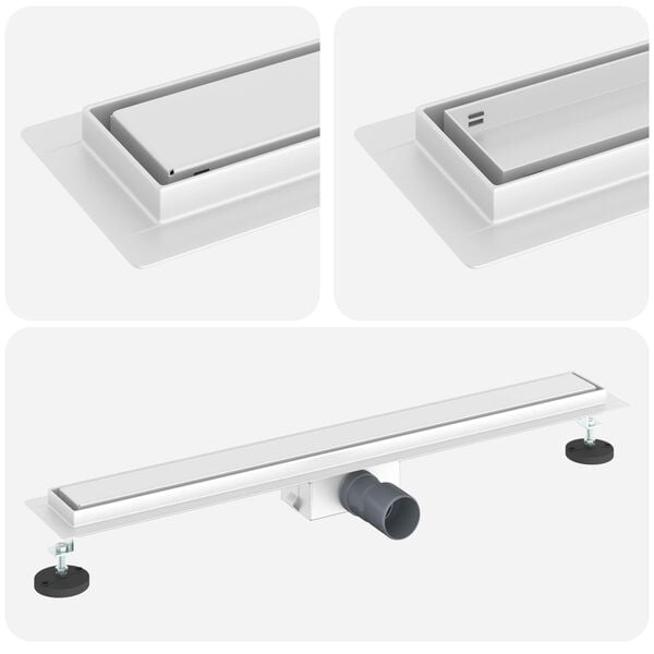 vidaXL 2 az 1-ben zuhanylefoly&oacute; Ez&uuml;st 80 cm Rozsdamentes ac&eacute;l 304