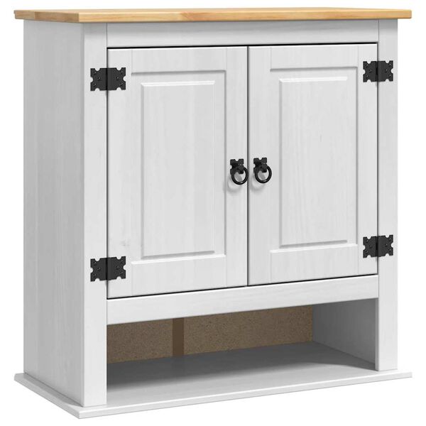 vidaXL F&uuml;ggő szekr&eacute;ny Corona Feh&eacute;r 70 x 33 x 71,5 cm T&ouml;m&ouml;r fenyőfa