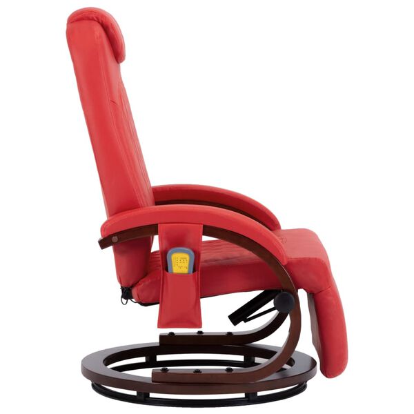 vidaXL piros műbőr d&ouml;nthető massz&iacute;roz&oacute; TV-fotel