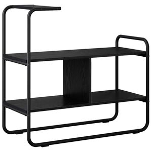 vidaXL Konzolasztal Fekete T&ouml;lgy 80 x 35 x 75 cm Szerelt Fa