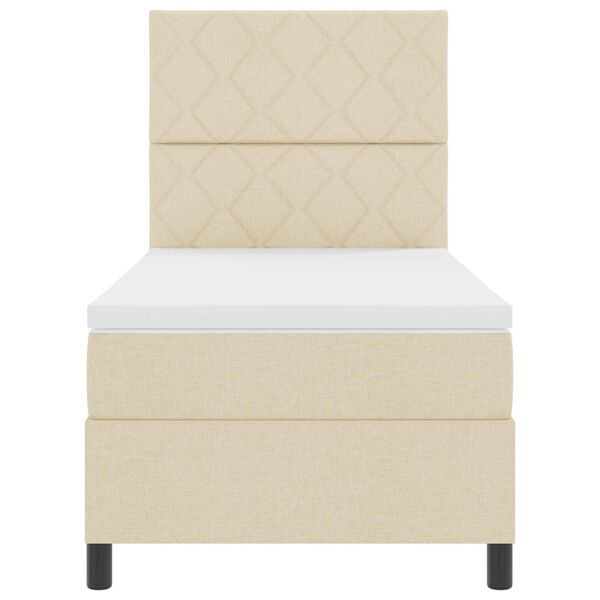 vidaXL Boxrug&oacute;s &aacute;gy matracmal fejt&aacute;ml&aacute;val Kr&eacute;m 100 x 200 cm sz&ouml;vet