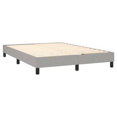 vidaXL világosszürke szövet rugós ágy matraccal 140 x 200 cm