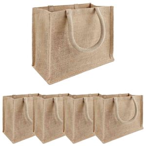 vidaXL Juta t&aacute;sk&aacute;k 5 Term&eacute;szetes 26 x 22 x 14 cm 100% Tossa juta