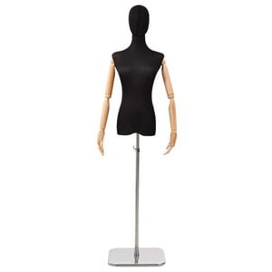 vidaXL &Aacute;ll&iacute;that&oacute; 165-213 cm-es Man&ouml;ken Talppal Női PP Fekete