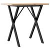 vidaXL t&ouml;m&ouml;r fenyőfa &eacute;s ac&eacute;l &eacute;tkezőasztal X-v&aacute;zzal 80x50x75,5 cm